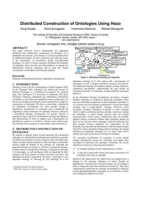 Distributed Construction of Ontologies Using Hozo - CiteSeerX