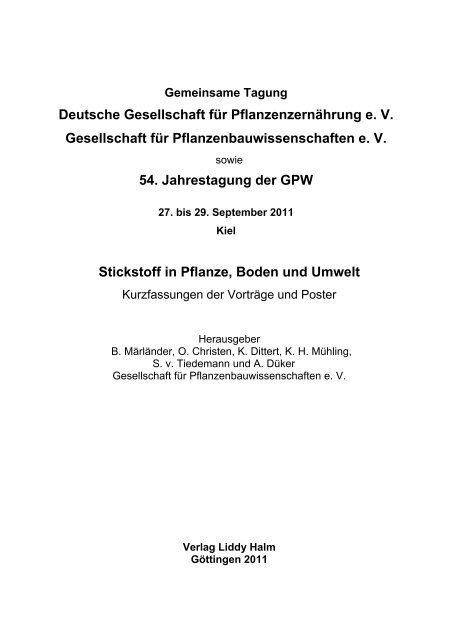 Mitteilungen der Gesellschaft für Pflanzenbauwissenschaften Band 23