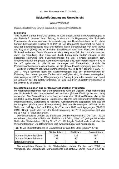 Mitteilungen der Gesellschaft für Pflanzenbauwissenschaften Band 23