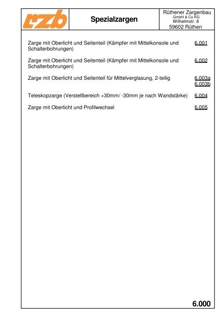 Spezialzargen - Rzb-zargen.de