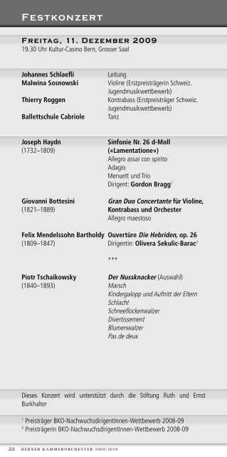 Programm Saison 2009/10 (PDF) - Berner Kammerorchester