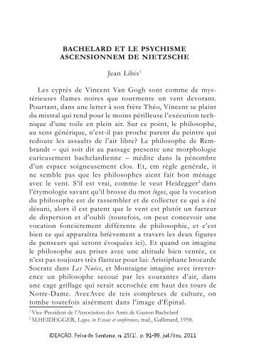 Bachelard et le psychisme ascensionnem de Nietzsche