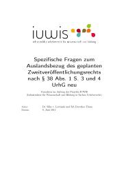 Spezifische Fragen zum Auslandsbezug des geplanten - IUWIS