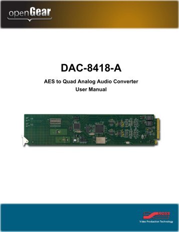 DAC-8418-A User Manual - Ross Video