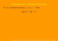 Derivative of a Constant Function