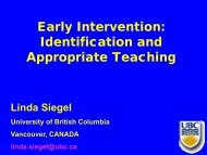 Professor Linda Siegel - Dyslexia International