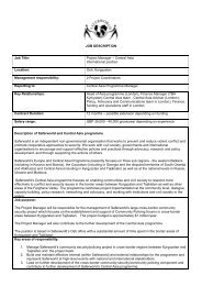 JOB DESCRIPTION Job Title: Project Manager ... - Saferworld