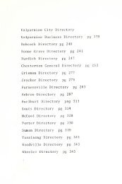 Valparaiso, Indiana city directory - Porter County, Indiana