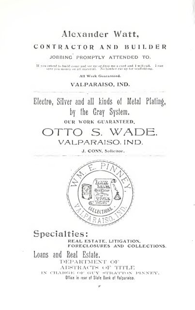 Valparaiso, Indiana city directory - Porter County, Indiana