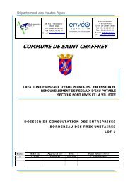 BPU - EA 10 03 -A - Lot nÂ°1 RÃ©seaux humides-VU ... - Saint-Chaffrey