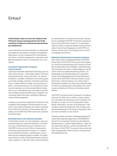 Geschäftsbericht 2009 - HOCHTIEF Solutions AG