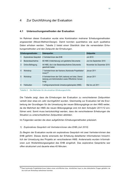 Evaluation der Erarbeitungsphase - Bundesamt für Berufsbildung ...