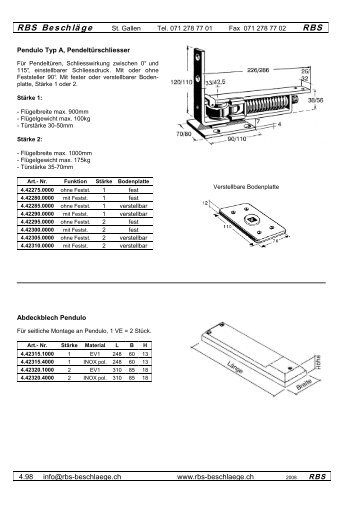 GEZE Pendulo - Rbs-beschlaege.ch