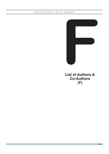 List of Authors & Co-Authors