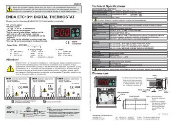 ENDA ETC1311 DIGITAL THERMOSTAT - SURAN Industrieelektronik