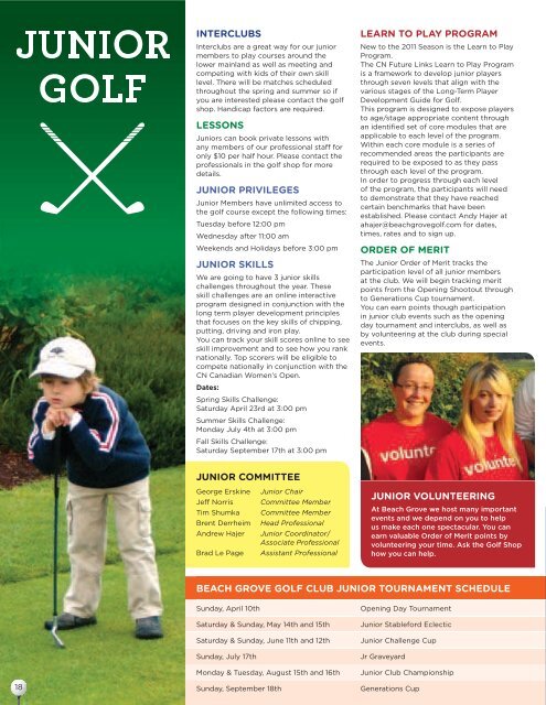 Annual Guide to Golf - Beach Grove Golf Club
