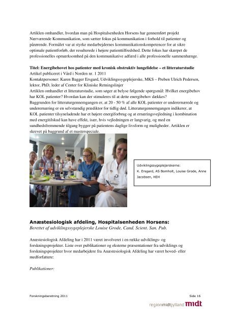 Forskningsberetning 2011 - Hospitalsenheden Horsens