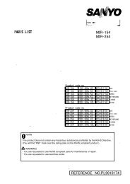 Part List MIR-154/254-PE - Panasonic Biomedical