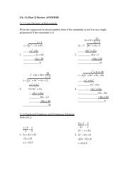 Ch. 11 (Part 2) Review ANSWERS 11-7 Long Division of ...