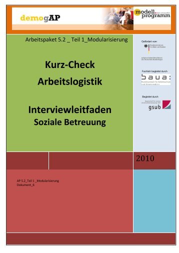 Interview Leitfaden soziale Betreuung