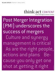 Post Merger Integration (PMI) - Roland Berger Strategy Consultants