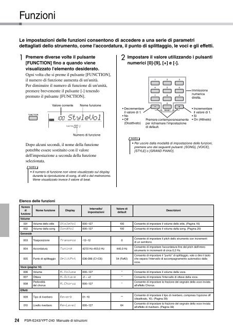 PSR-E243/YPT-240 Owner's Manual - Yamaha Downloads