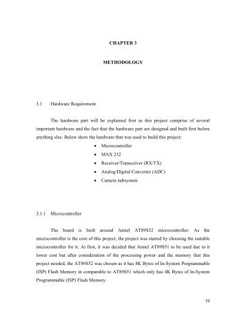 CHAPTER 3 METHODOLOGY 3.1 Hardware Requirement The ...