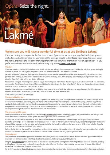 Lakmé - Opera Australia