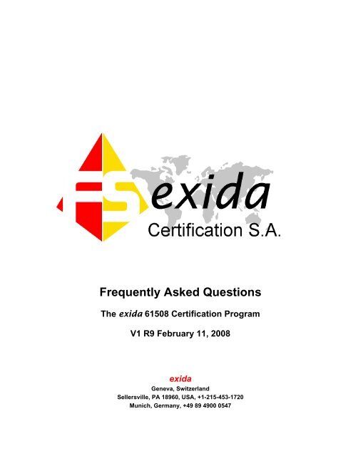 Frequently Asked Questions - Exida