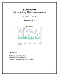 ECON10003 Introductory Macroeconomics - Department of Economics
