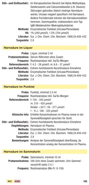 Klinik für Hämatologie Institut für Klinische Chemie