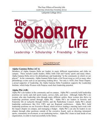 The Four Pillars of Sorority Life - Sites at Lafayette - Lafayette College