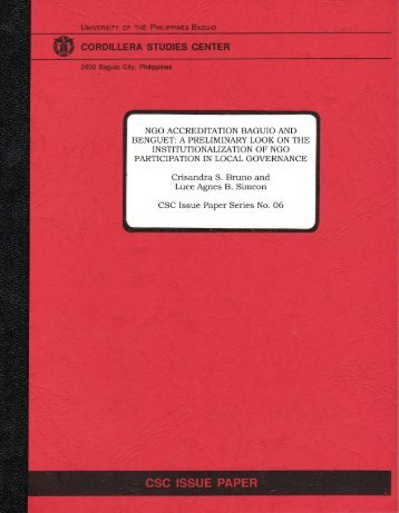 NGO Accreditation in Baguio and Benguet - Cordillera Studies Center