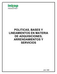 politicas, bases y lineamientos en materia de adquisiciones ... - inifap