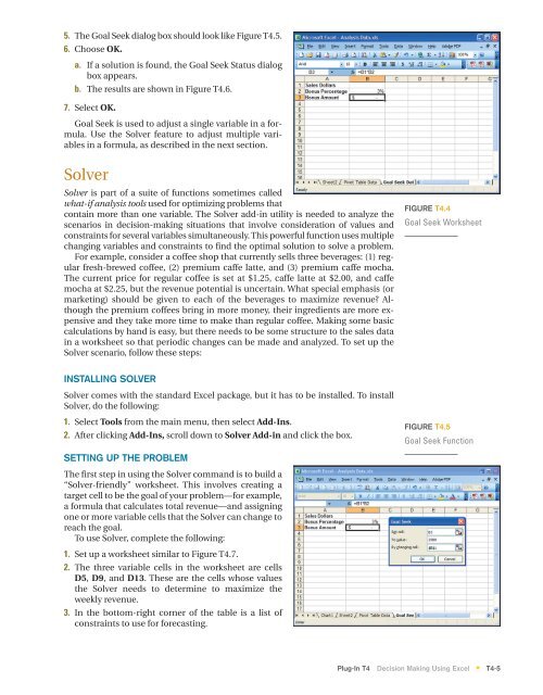 T4 Decision Making Using Excel - Computer and Information Science