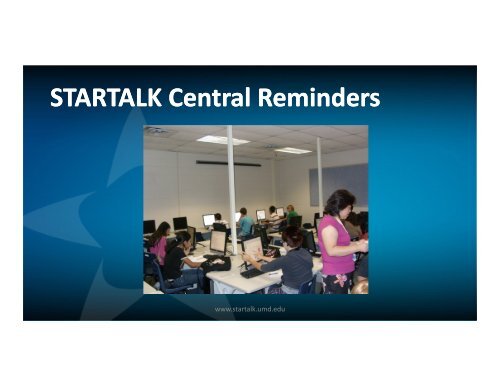 STARTALK Budget Guidance Continued