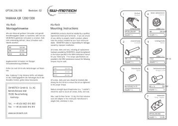 Montagehinweise Mounting Instructions YAMAHA XJR 1200/1300