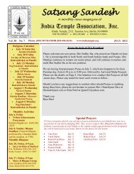 Bal-Vihar and Youth Update - India Temple Association