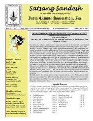 Satsang Sandesh For February 2012 India Temple Association