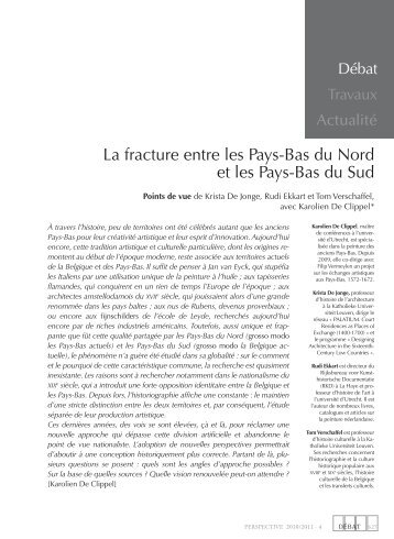 La fracture entre les Pays-Bas du Nord  et les Pays-Bas du Sud - Inha