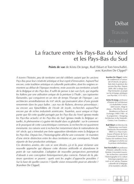 La fracture entre les Pays-Bas du Nord  et les Pays-Bas du Sud - Inha