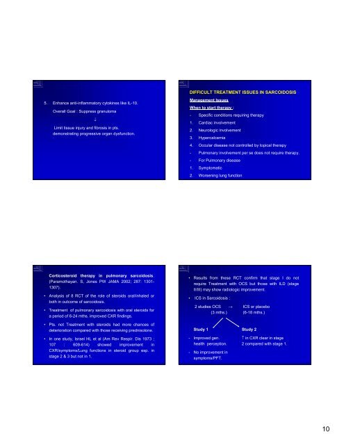 Current Controversies & Update of Sarcoidosis