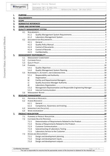 Sterigenics Quality Policy