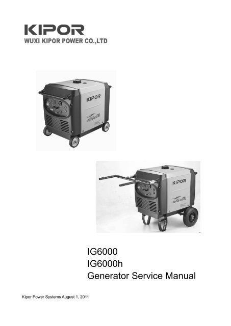 ig6000 service - Kipor Power Systems