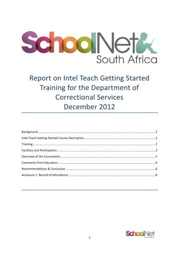 Correctional Services - SchoolNet South Africa