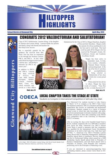 Apr.-May 2012, Newsletter - School District of Glenwood City