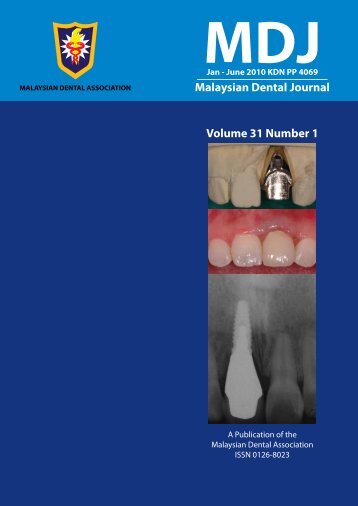 Malaysian Dental Journal Volume 31 Number 1