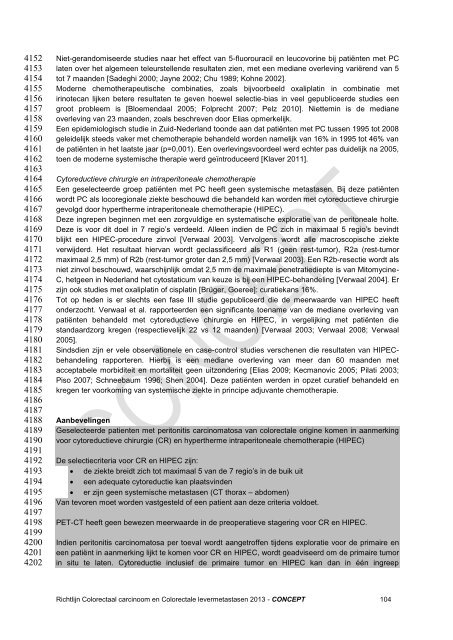 Conceptrichtlijn colorectaal carcinoom 2013 - Oncoline