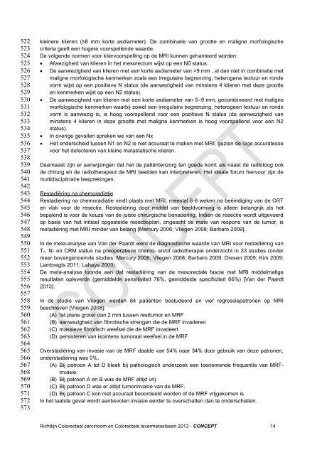 Conceptrichtlijn colorectaal carcinoom 2013 - Oncoline