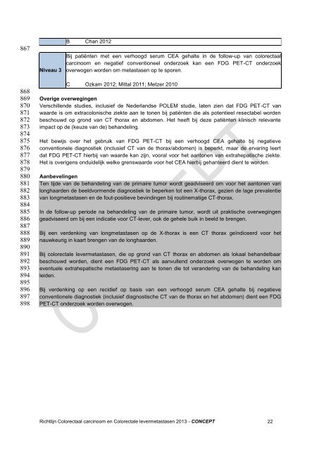 Conceptrichtlijn colorectaal carcinoom 2013 - Oncoline